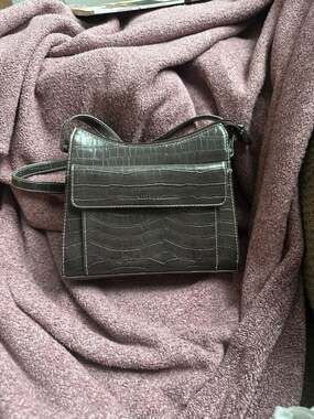 Villager by Liz Claiborne Crazy Horse Faux Crocodile Leather Crossbody Bag